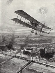 Eskadrilleleder Spenser Grey flyver over Köln, 8. oktober 1914